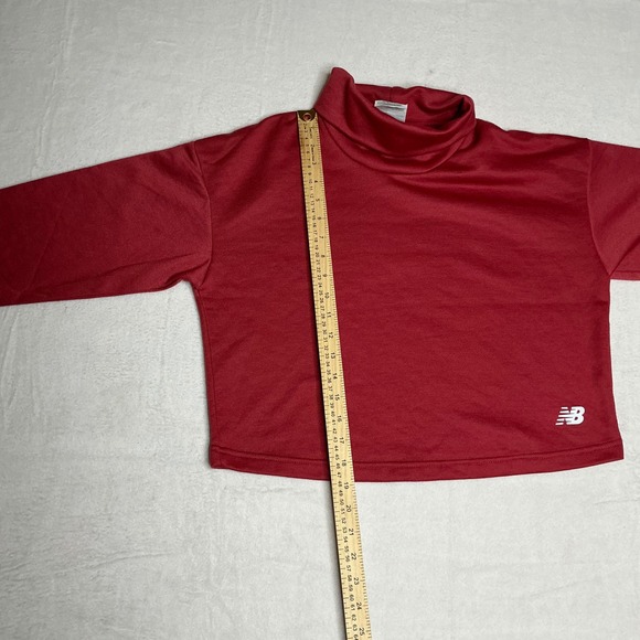 New Balance Red Turtleneck Cropped Pullover Sweatshirt Athletic Women's M - Picture 6 of 8
